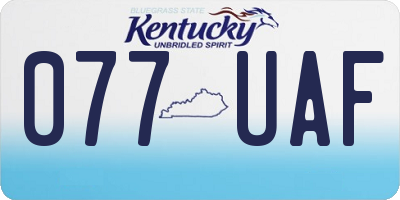 KY license plate 077UAF