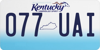 KY license plate 077UAI