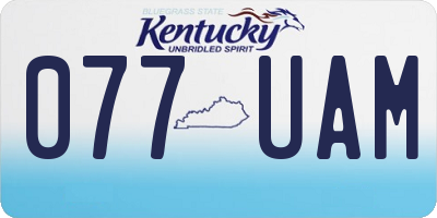 KY license plate 077UAM
