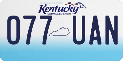 KY license plate 077UAN