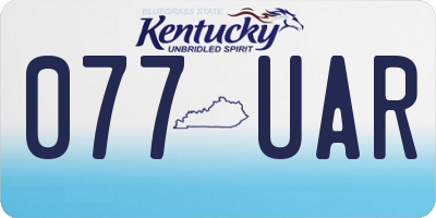 KY license plate 077UAR