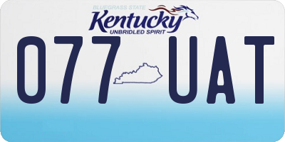 KY license plate 077UAT