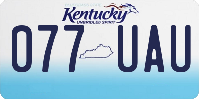 KY license plate 077UAU