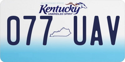 KY license plate 077UAV