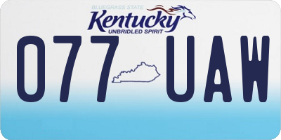 KY license plate 077UAW