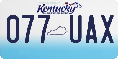 KY license plate 077UAX
