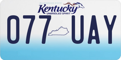 KY license plate 077UAY