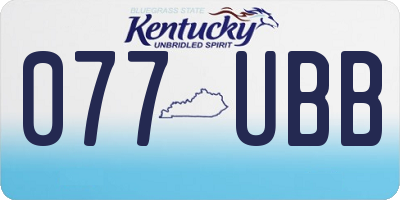 KY license plate 077UBB