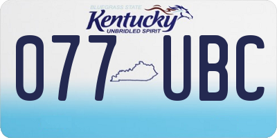 KY license plate 077UBC