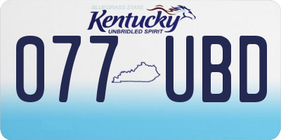 KY license plate 077UBD