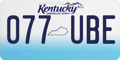 KY license plate 077UBE