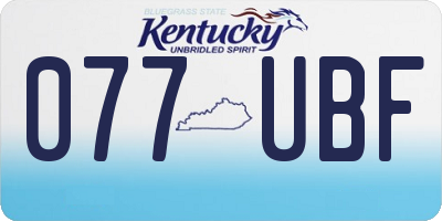 KY license plate 077UBF