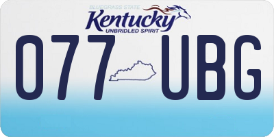 KY license plate 077UBG