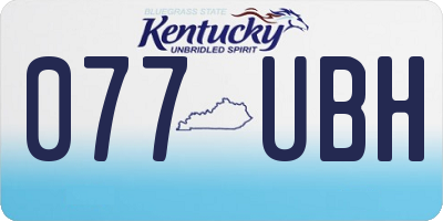 KY license plate 077UBH
