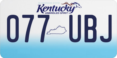 KY license plate 077UBJ