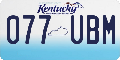 KY license plate 077UBM