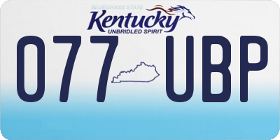 KY license plate 077UBP
