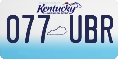 KY license plate 077UBR