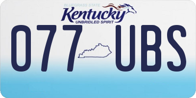 KY license plate 077UBS