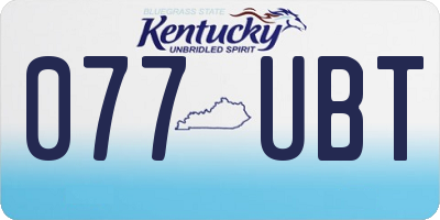 KY license plate 077UBT