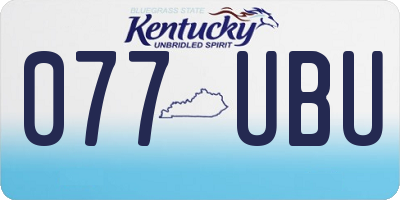 KY license plate 077UBU