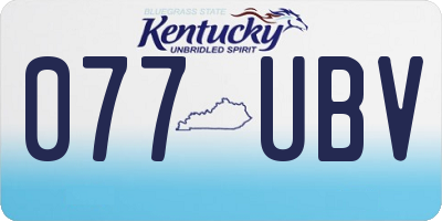 KY license plate 077UBV