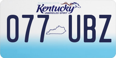 KY license plate 077UBZ