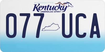 KY license plate 077UCA