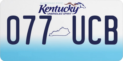 KY license plate 077UCB