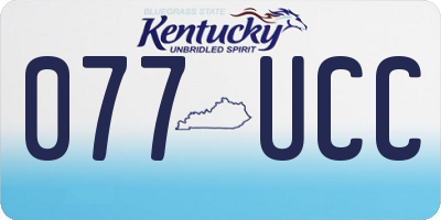 KY license plate 077UCC