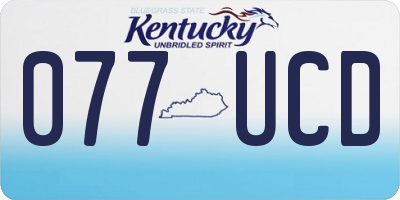 KY license plate 077UCD