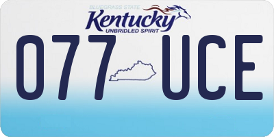 KY license plate 077UCE