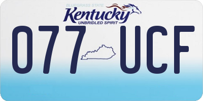KY license plate 077UCF