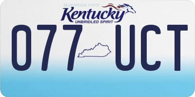 KY license plate 077UCT