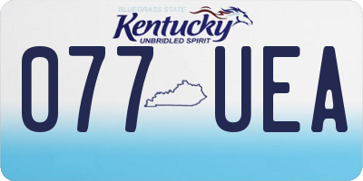 KY license plate 077UEA