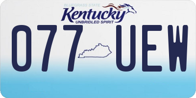 KY license plate 077UEW