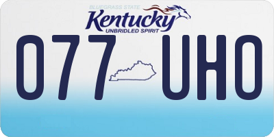 KY license plate 077UHO