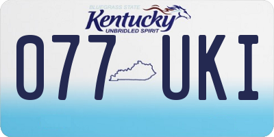 KY license plate 077UKI