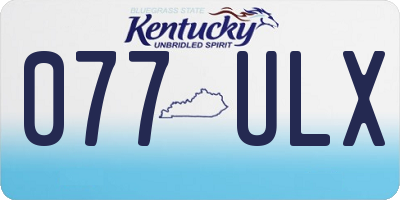 KY license plate 077ULX