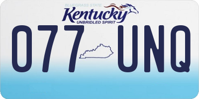 KY license plate 077UNQ