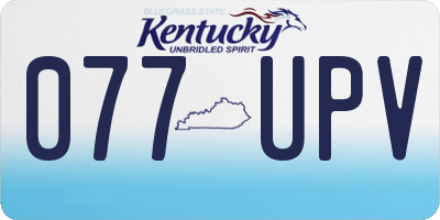 KY license plate 077UPV