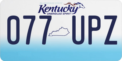 KY license plate 077UPZ