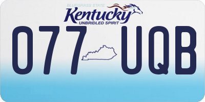 KY license plate 077UQB