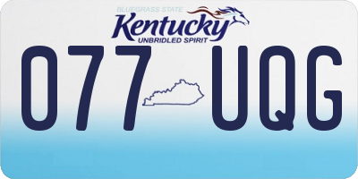KY license plate 077UQG