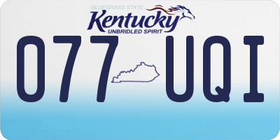 KY license plate 077UQI