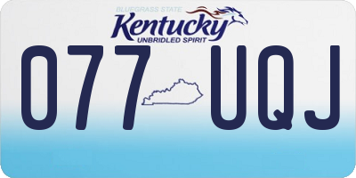KY license plate 077UQJ