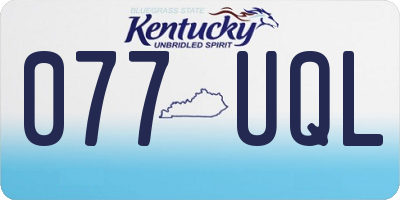 KY license plate 077UQL
