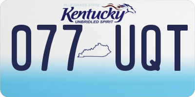 KY license plate 077UQT