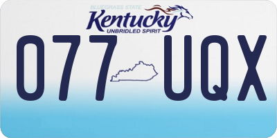 KY license plate 077UQX