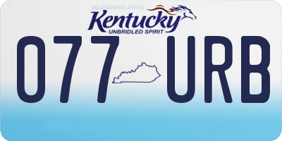 KY license plate 077URB
